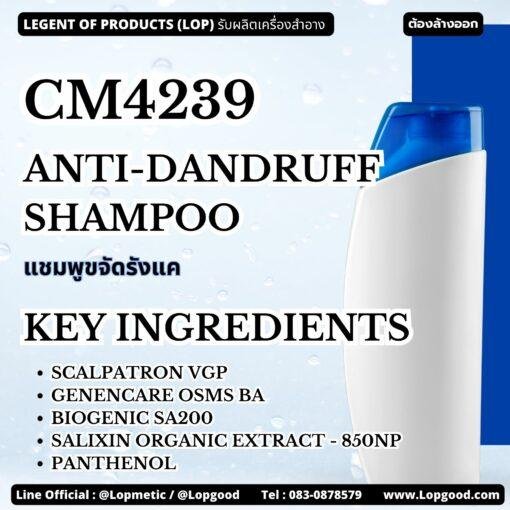 CM4239 รับผลิตANTI-DANDRUFF SHAMPOO รับผลิตแชมพูขจัดรังแค สูตร Scalpatron VGP และSalixin Organic Extract