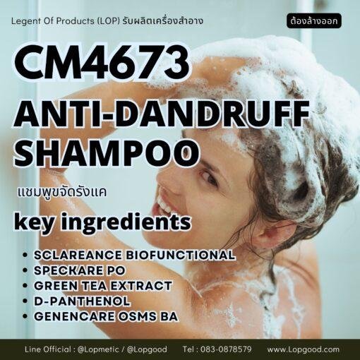 CM4673 รับผลิตANTI-DANDRUFF SHAMPOO รับผลิตแชมพูขจัดรังแค สูตร SCLAREANCE BIOFUNCTIONAL และ SPECKARE PO