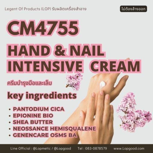CM4755 รับผลิต ﻿HAND & NAIL INTENSIVE MOISTURISING CREAM ครีมบำรุงมือและเล็บ สูตร PANTODIUM CICA และ EPIONINE BI