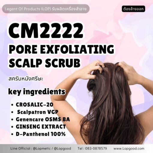 CM5222 รับผลิตPORE EXFOLIATING SCALP SCRUB รับผลิตสครับหนังศรีษะ สูตร CROSALIC-20 และ Scalpatron VGP