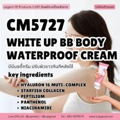 CM5727 รับผลิตWHITE UP BB BODY WATERPROOF CREAM รับผลิตบีบีบอดี้ครีม สูตร Hyaluron 16 Muti-Complex