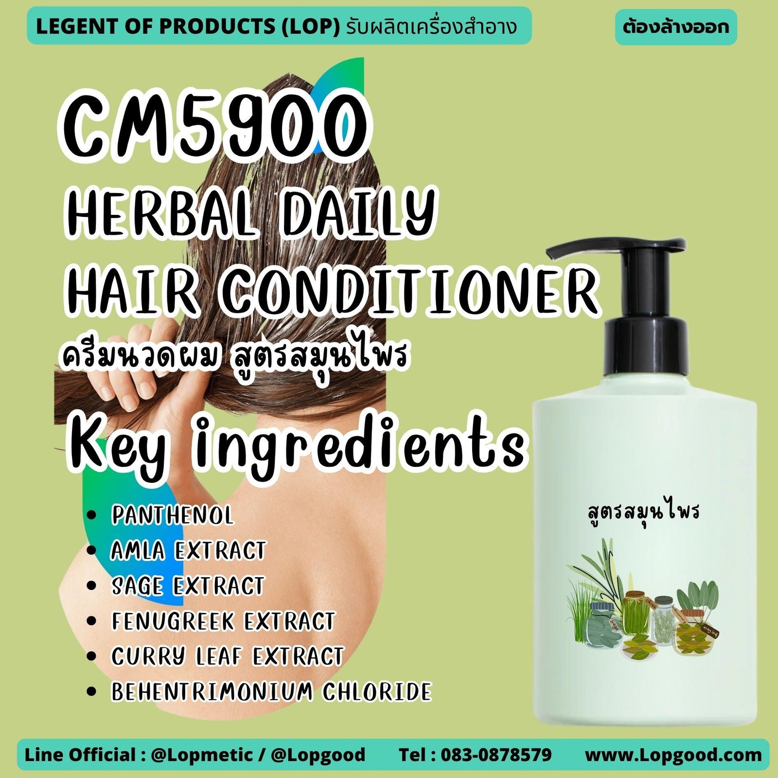 CM5900 รับผลิตHERBAL DAILY HAIR CONDITIONER รับผลิตครีมนวดผม สูตรสมุนไพร